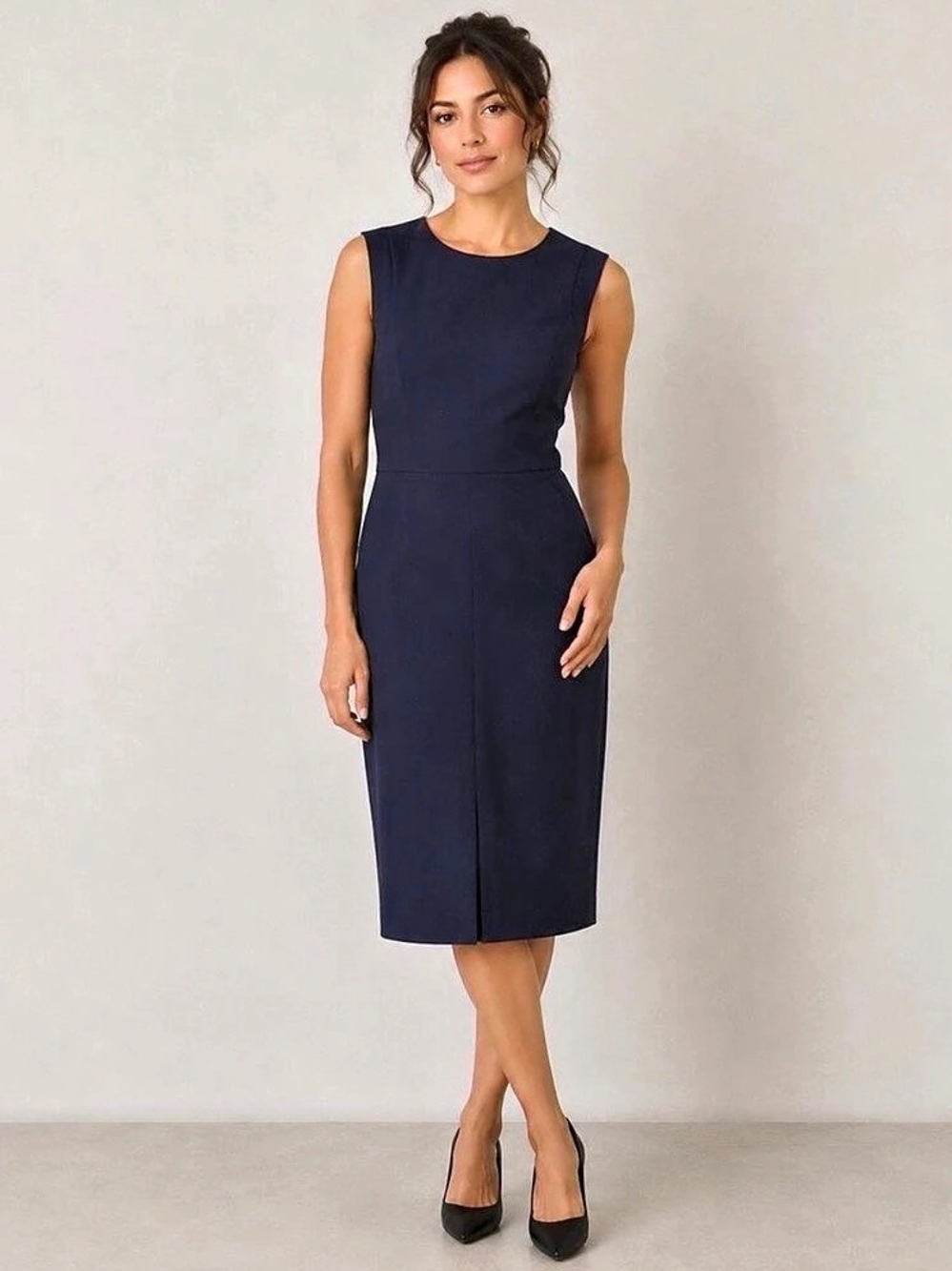 J.Crew 365 Sleeveless Midi Dress in Navy Blue
